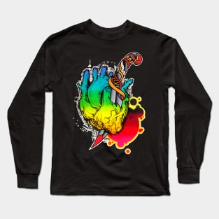 Neon Heart Long Sleeve T-Shirt